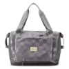 Laser Checkerboard Expandable Weekender Travel Tote Gray color SKU reference