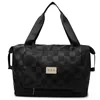 Laser Checkerboard Expandable Weekender Travel Tote Black color SKU reference