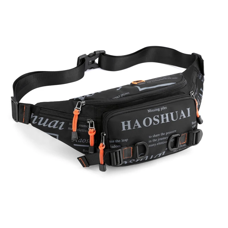 Tactical-style Polyester Waist Pack with Five Options Black color SKU reference