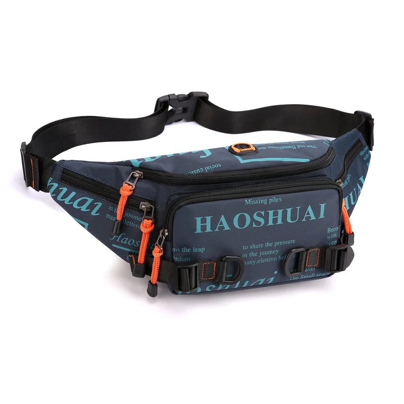 Tactical-style Polyester Waist Pack with Five Options Blue color SKU reference