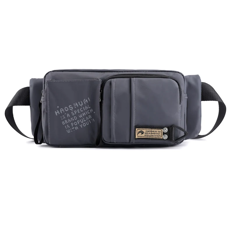 Letter-print Polyester Waist and Crossbody Pack Gray color SKU reference
