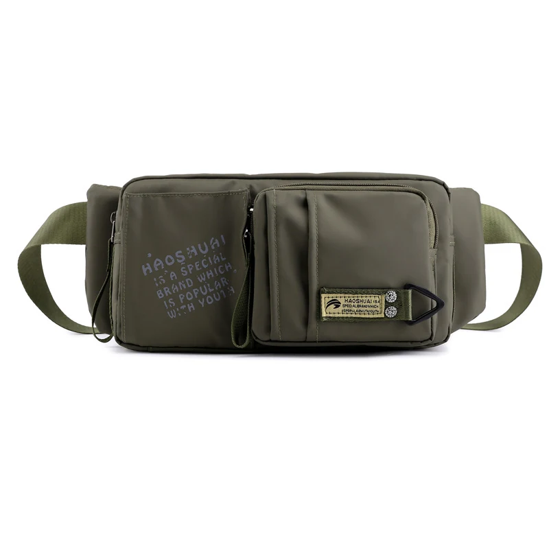 Letter-print Polyester Waist and Crossbody Pack Olive color SKU reference