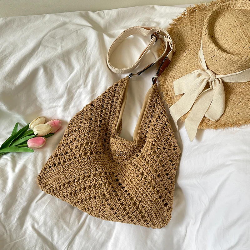 Woven Crossbody Bag with Wide Adjustable Strap product reference image