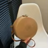Round Straw Crossbody Bag with Cat & Flower Style Options Brown / plain color SKU reference