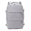 Quilted Travel Duffel Backpack with Cooler Pocket and Shoe Compartment Gray color SKU reference