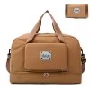 Foldable Nylon Travel Duffel with Shoe and Wet/Dry Compartments Brown color SKU reference