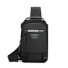 Polyester Chest Sling Bag with USB Pass-through Black color SKU reference