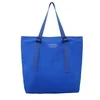 17L Nylon Shoulder Tote with Zipper Blue color SKU reference