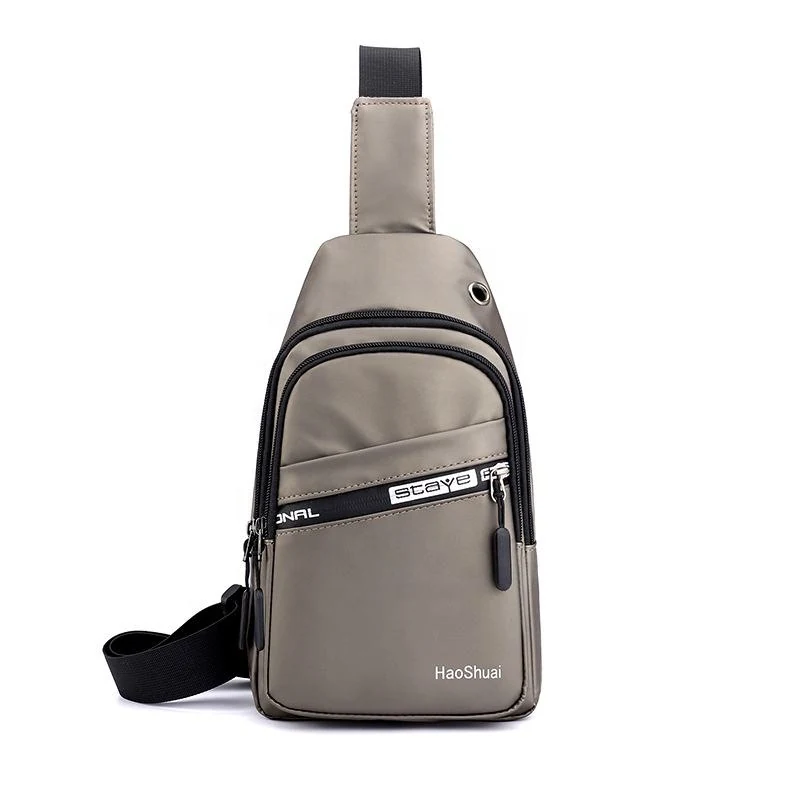 Polyester Multi-pocket Sling Bag with Earphone Pass-through product reference image