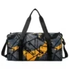 Printed Gym Duffel with Yoga Mat & Shoe Storage Yellow color SKU reference