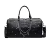 21L Embossed PU Travel Bag with Chain-Detail Strap Color option 01 color SKU reference