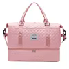 Quilted Travel Tote with Wet/Dry & Shoe Compartments Pink color SKU reference