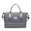 Quilted Travel Tote with Wet/Dry & Shoe Compartments Gray color SKU reference