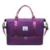 Quilted Travel Tote with Wet/Dry & Shoe Compartments Purple color SKU reference