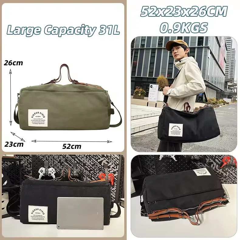 31L Canvas Travel & Gym Duffel with Anti-Theft Pocket product reference image