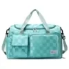 Checkered Gym Duffel with Wet/Dry and Shoe Compartments Green color SKU reference