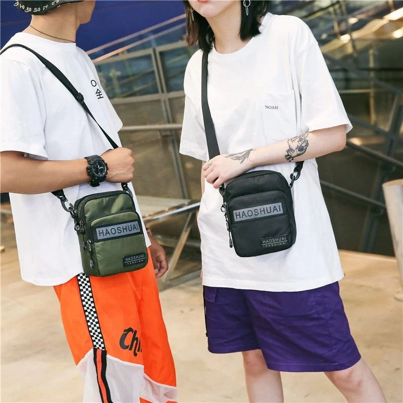 Tactical-style Polyester Crossbody Bag with Zippered Storage product reference image