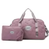 Expandable Quilted Weekender Set with Matching Pouch Pink 2 color SKU reference