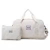 Expandable Quilted Weekender Set with Matching Pouch White color SKU reference