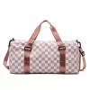 Checkered Gym Duffel with Wet/Dry & Shoe Compartments Pink color SKU reference