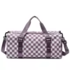 Checkered Gym Duffel with Wet/Dry & Shoe Compartments Purple color SKU reference