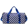 Checkered Gym Duffel with Wet/Dry & Shoe Compartments Sapphire color SKU reference