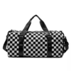 Checkered Gym Duffel with Wet/Dry & Shoe Compartments Black color SKU reference