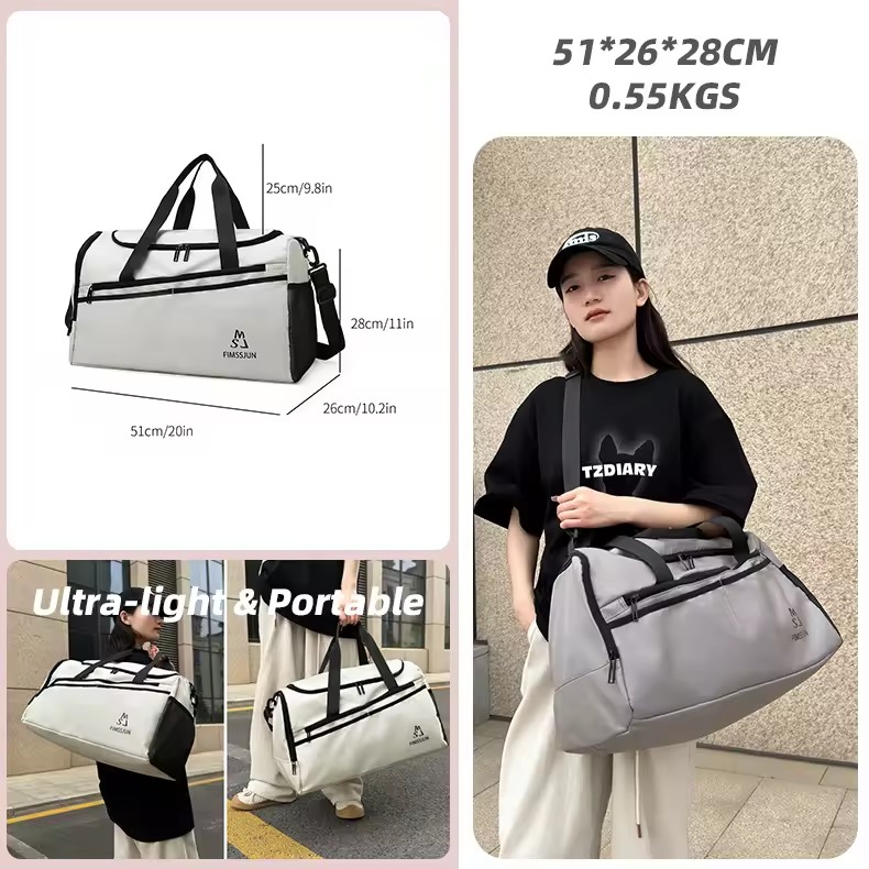 Nylon Gym Duffel with Side Mesh and Shoe Compartments product reference image