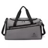 Nylon Gym Duffel with Side Mesh and Shoe Compartments Gray color SKU reference