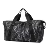 Custom Graffiti-Print Gym Duffel with Wet/Dry Storage Graffiti Gray color SKU reference