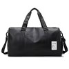 Two-Size PU Travel Duffel with Shoe Compartment Black color SKU reference