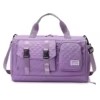 Quilted Nylon Weekender with Dry/Wet and Shoe Compartments Purple color SKU reference