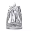 Holographic Drawstring Gym Backpack with Side Zipper Pocket Silver color SKU reference