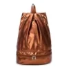 Holographic Drawstring Gym Backpack with Side Zipper Pocket Champagne Gold color SKU reference