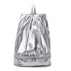 Holographic Nylon Gym Backpack with Shoe Compartment Silver color SKU reference