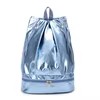 Holographic Nylon Gym Backpack with Shoe Compartment Blue color SKU reference