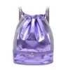 Holographic Drawstring Gym Backpack with Shoe Compartment Purple color SKU reference