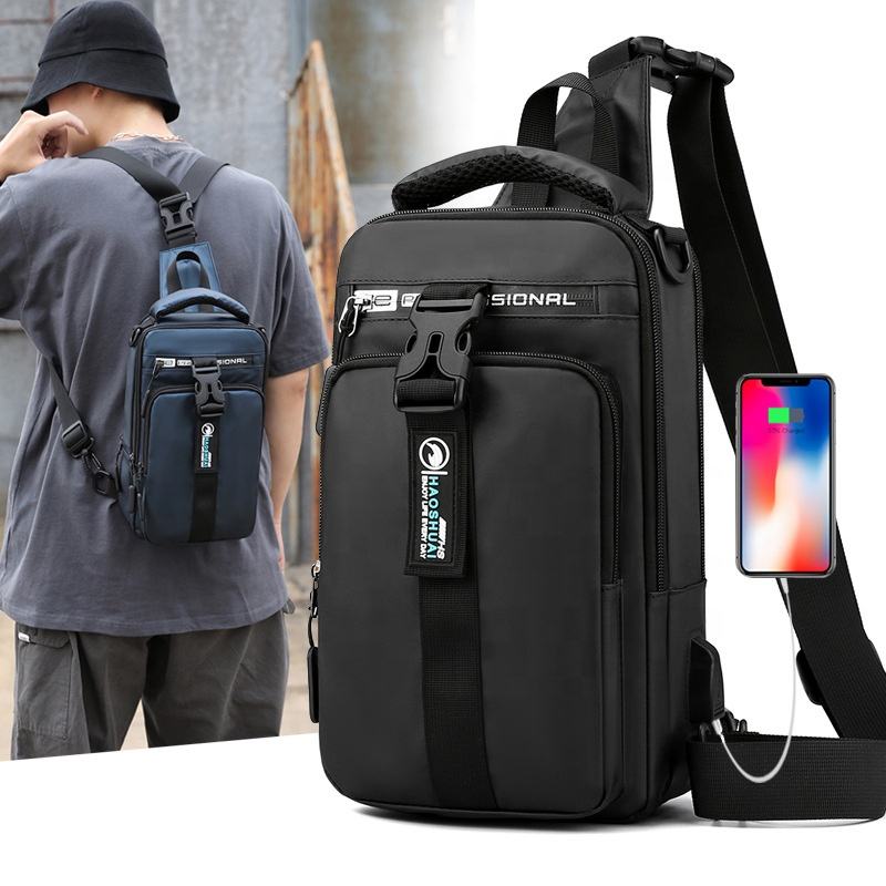 Polyester Sling Backpack with USB Charging Port product reference image