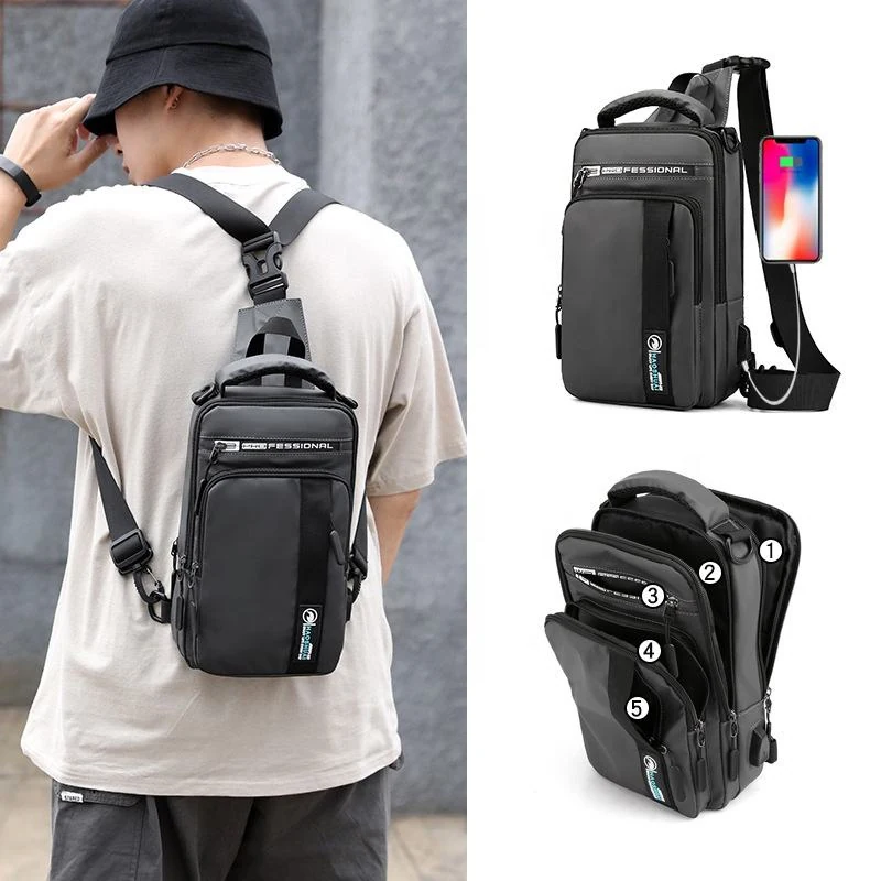 Anti-theft Style Polyester Chest Sling Daypack product reference image