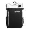PU Weekender Bag with Reflective Detail and Shoe Pocket White and black color SKU reference