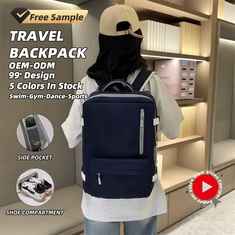20L Oxford Laptop Travel Backpack with USB and Shoe Storage product reference image