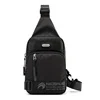 Polyester Chest Sling Bag with USB Pass-through Black color SKU reference