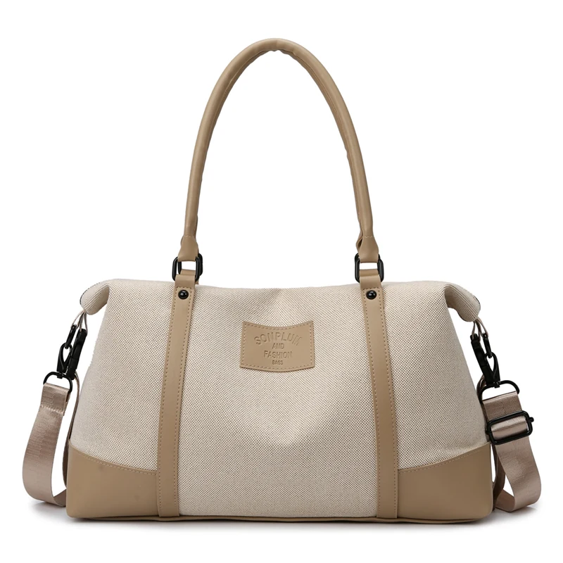 Oxford Travel Duffel with Adjustable Shoulder Carry Khaki color SKU reference
