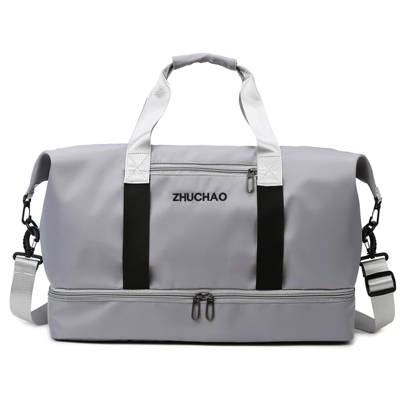 Oxford Travel Duffel with Yoga Mat Strap & Shoe Compartment Gray color SKU reference