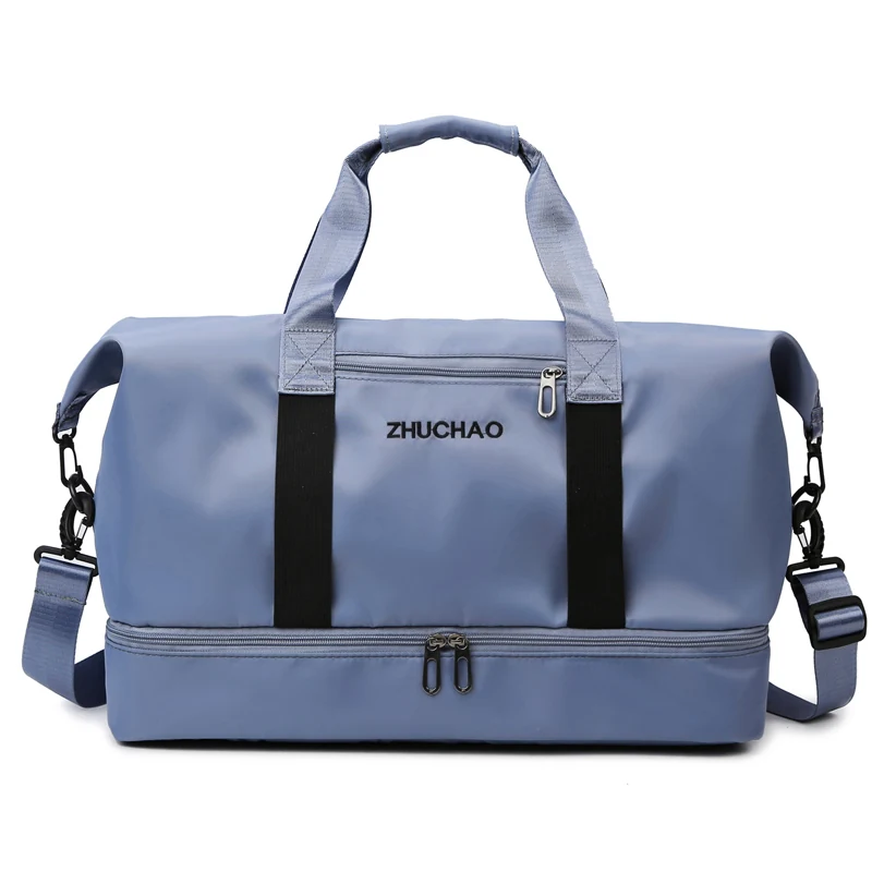 Oxford Travel Duffel with Yoga Mat Strap & Shoe Compartment Blue color SKU reference