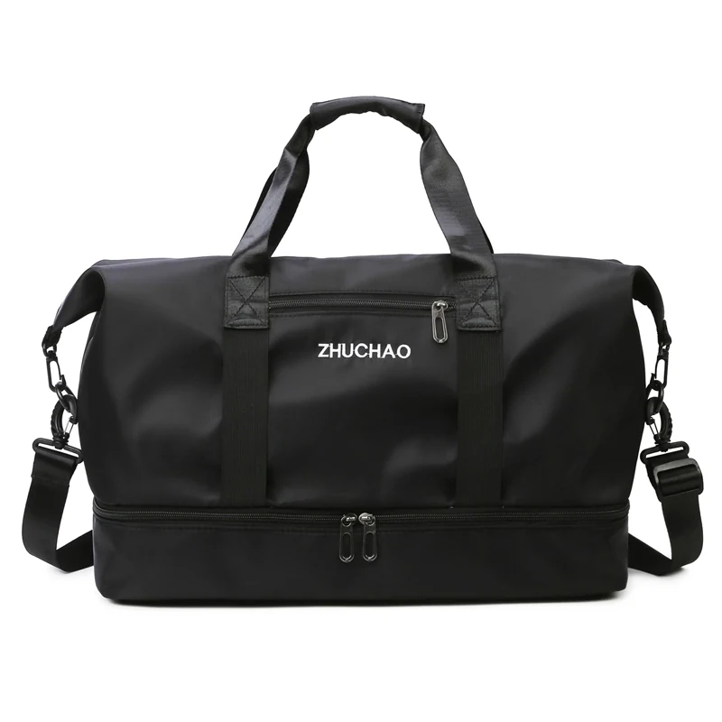 Oxford Travel Duffel with Yoga Mat Strap & Shoe Compartment Black color SKU reference
