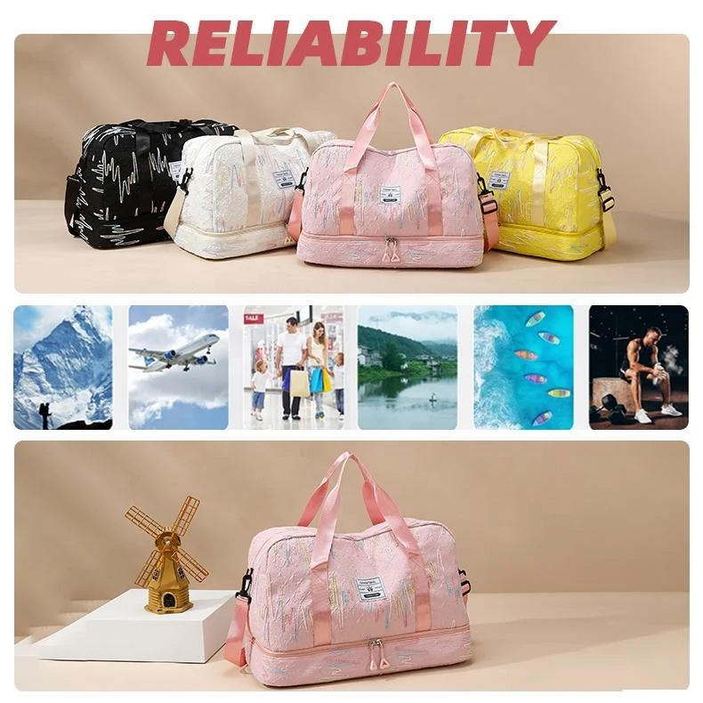 Four-Color Oxford Travel Duffel with Shoe Compartment product reference image