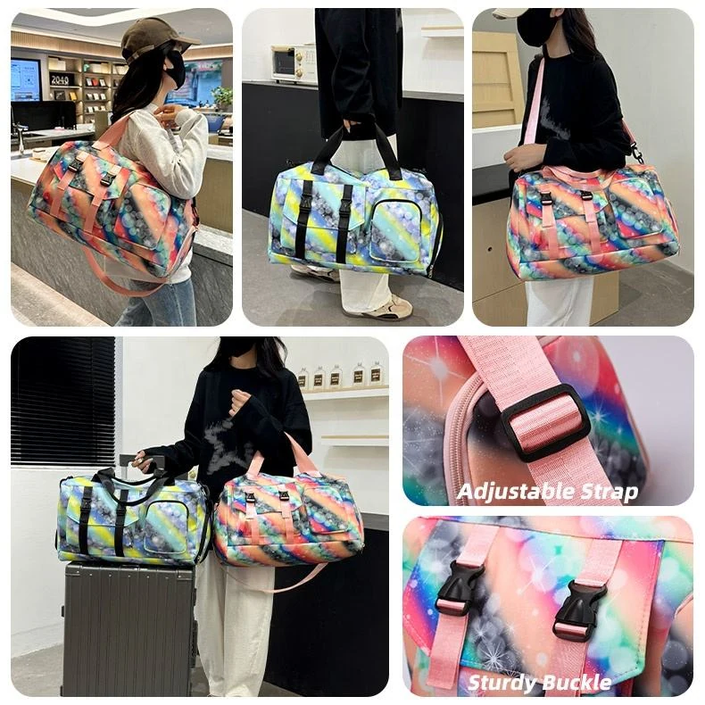 Gradient-Color Oxford Travel Duffel with Shoe Storage product reference image