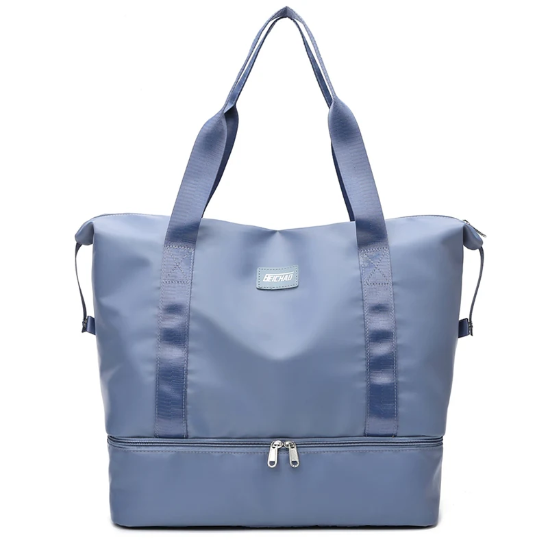 Nylon Gym Duffel with Wet-Dry and Shoe Storage Blue color SKU reference