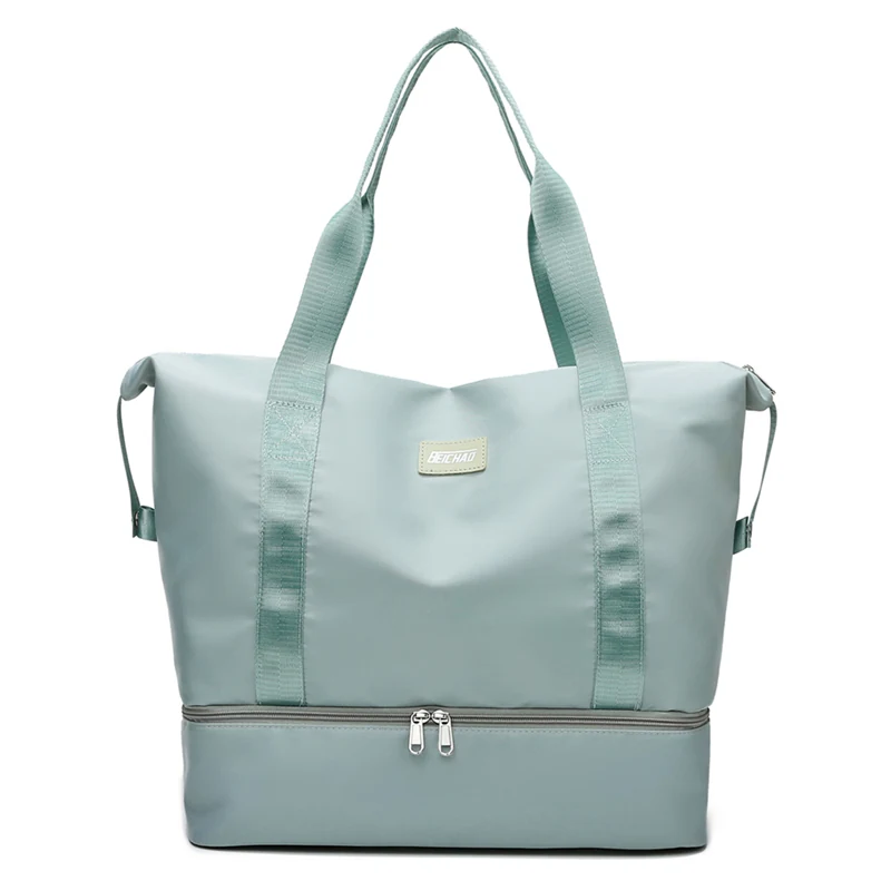 Nylon Gym Duffel with Wet-Dry and Shoe Storage Green color SKU reference